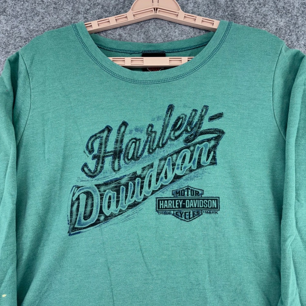 Harley-Davidson Womens XXL Green Long Sleeve Graphic T-Shirt El Paso TX High-Low